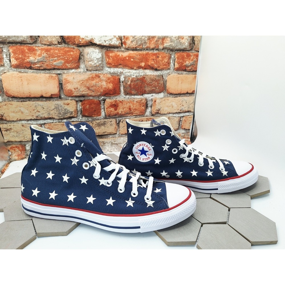 Converse Chuck Taylor All Star Hi Navy Stars Men's 10 USA Red White Blue A15503F